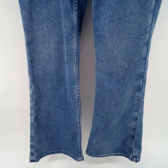 aerie 2022 Cotton Blend Elastic Waist Blue Denim Bootcut Jeans S - Picture 9 of 10